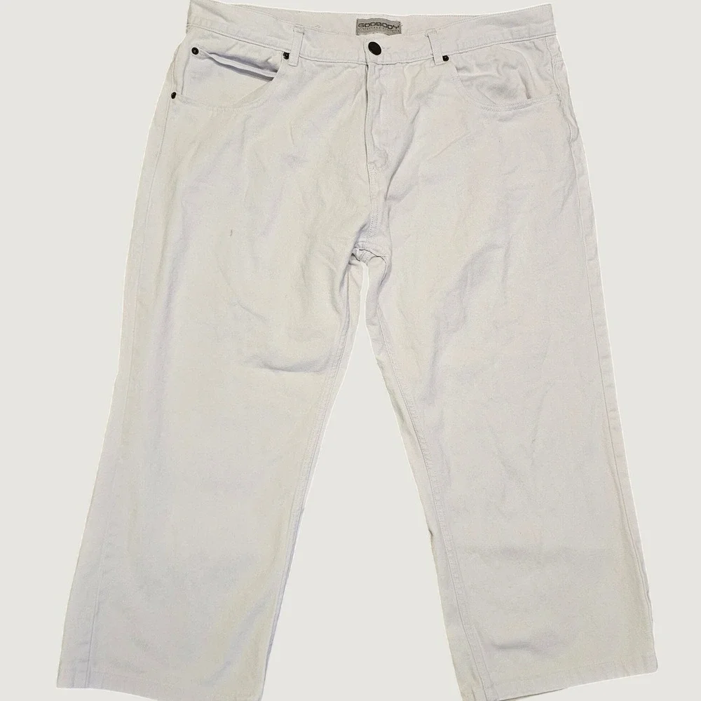 Godbody Streetwear Classics Mens Light Gray/White Denim Jeans 42x32‎